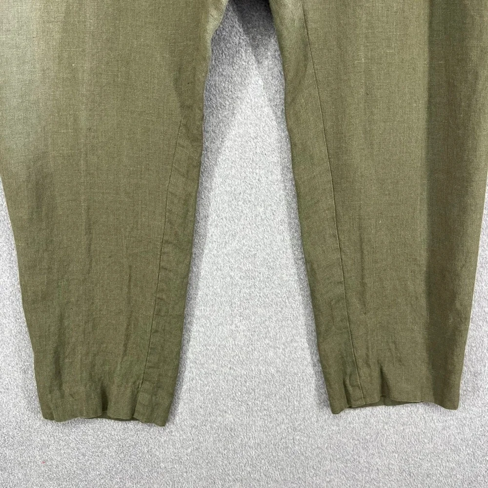 Charles Tyrwhitt Slim Fit Linen Dress Pants Khaki Green Men 38W 32L (35in X 27in